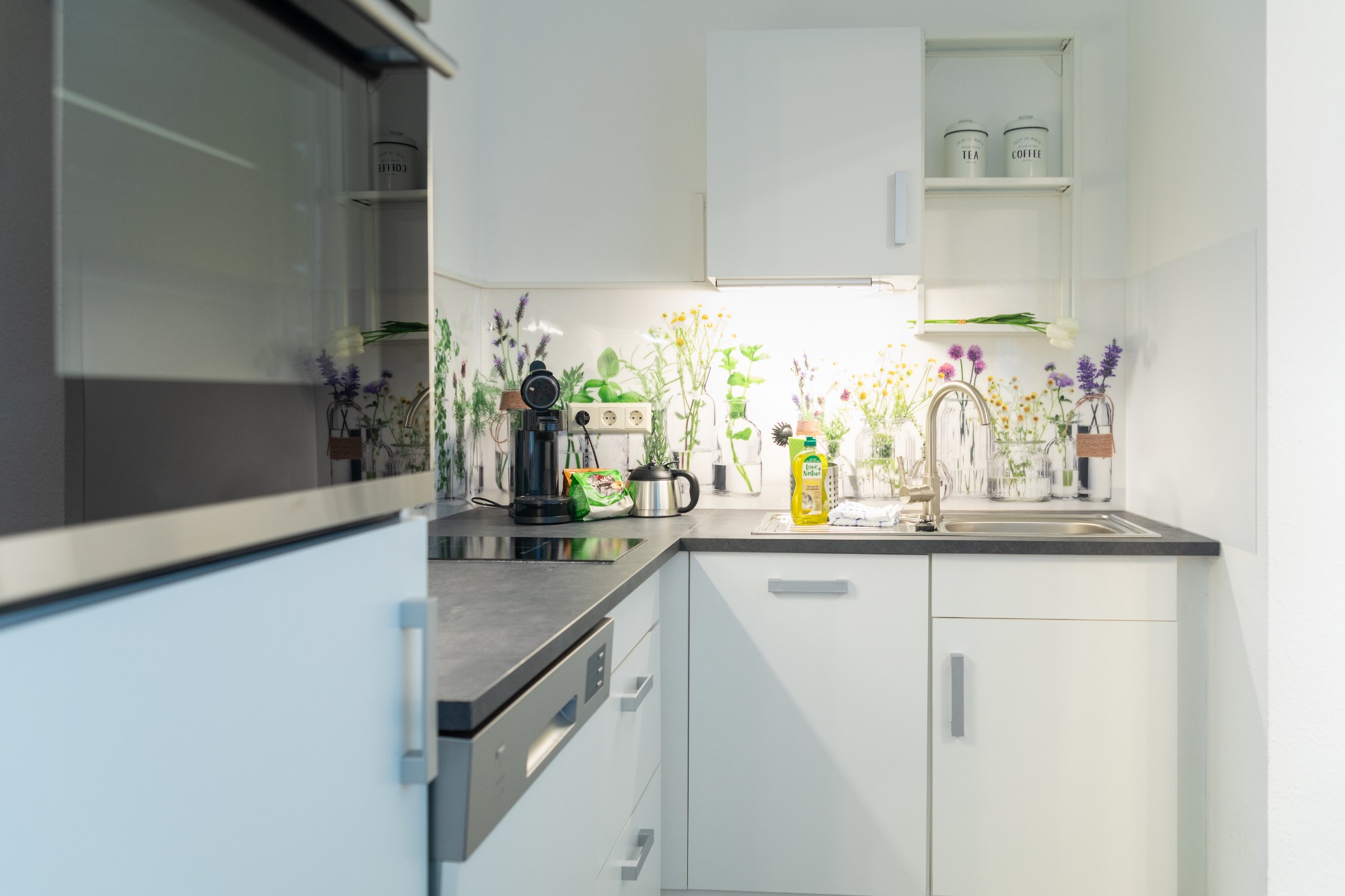 Home Shanti Leipzig - Voll ausgestattete Küche